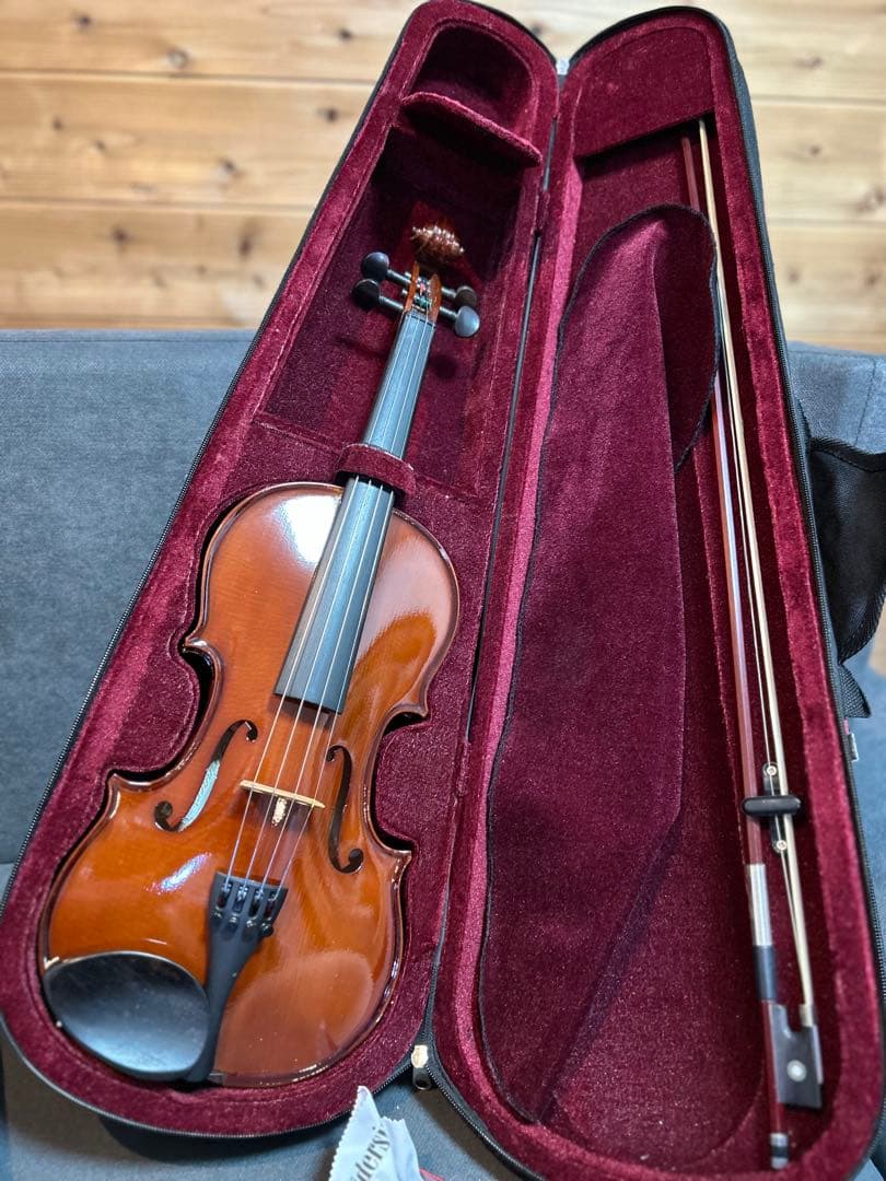 バイオリン 4/4 フルサイズ 弓・ハードケース付き 初心者・練習用