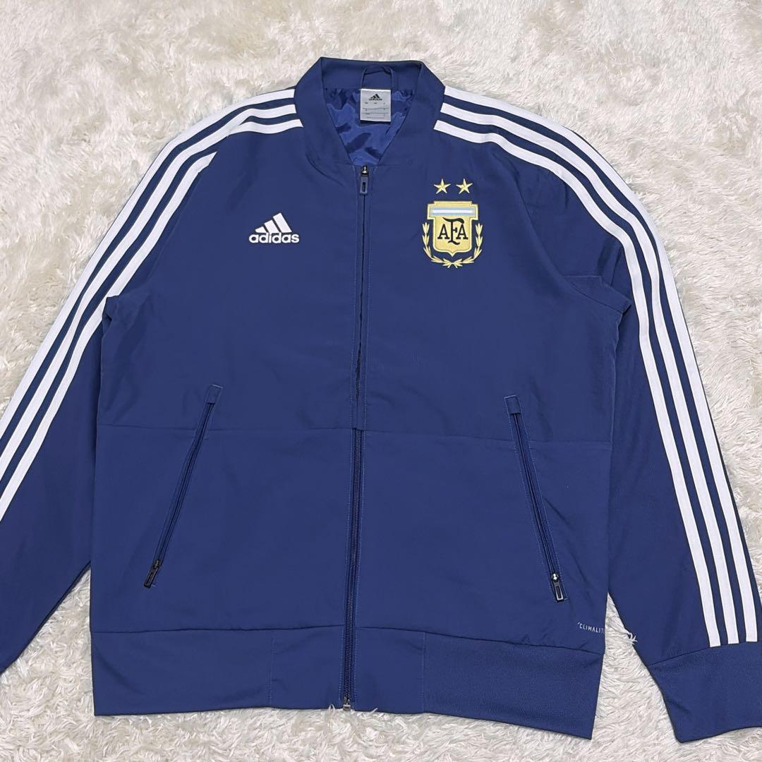 極美品　adidas サッカー　アルゼンチン代表ジャージ 青　Lサイズ