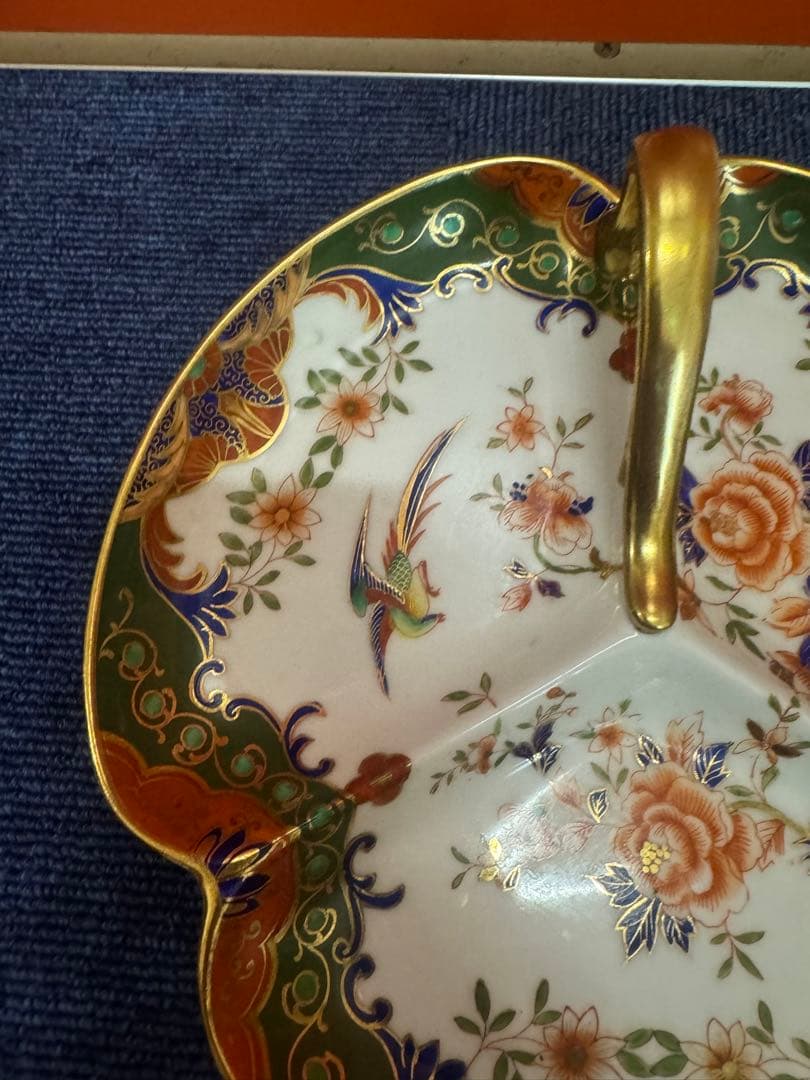 1791  オールドノリタケ　花鳥文　皿　金彩