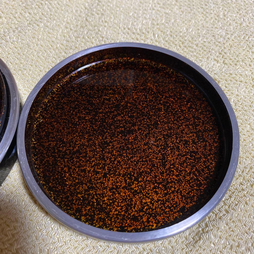 木製香合　錫縁　中金地　青貝千鳥貝模様　未使用