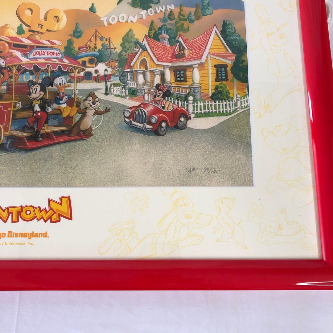 リトグラフ 東京ディズニーランド トゥーンタウン AP 保証書付 絵 限定