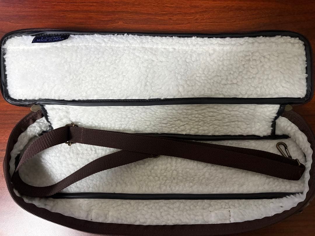 Sハヤシ　フルートケースカバー　ブラウン 合成皮革