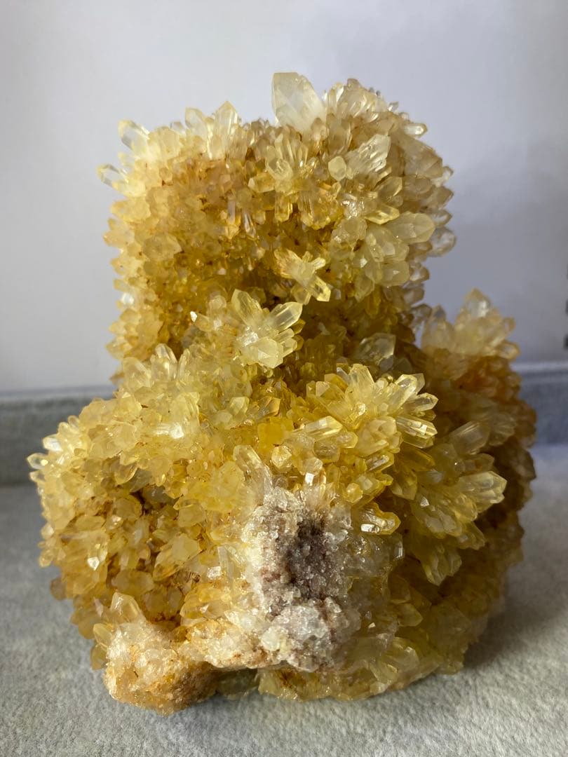 T1014スパングル★特価★シトリンクォーツ　キラキラ原石大きめクラスター