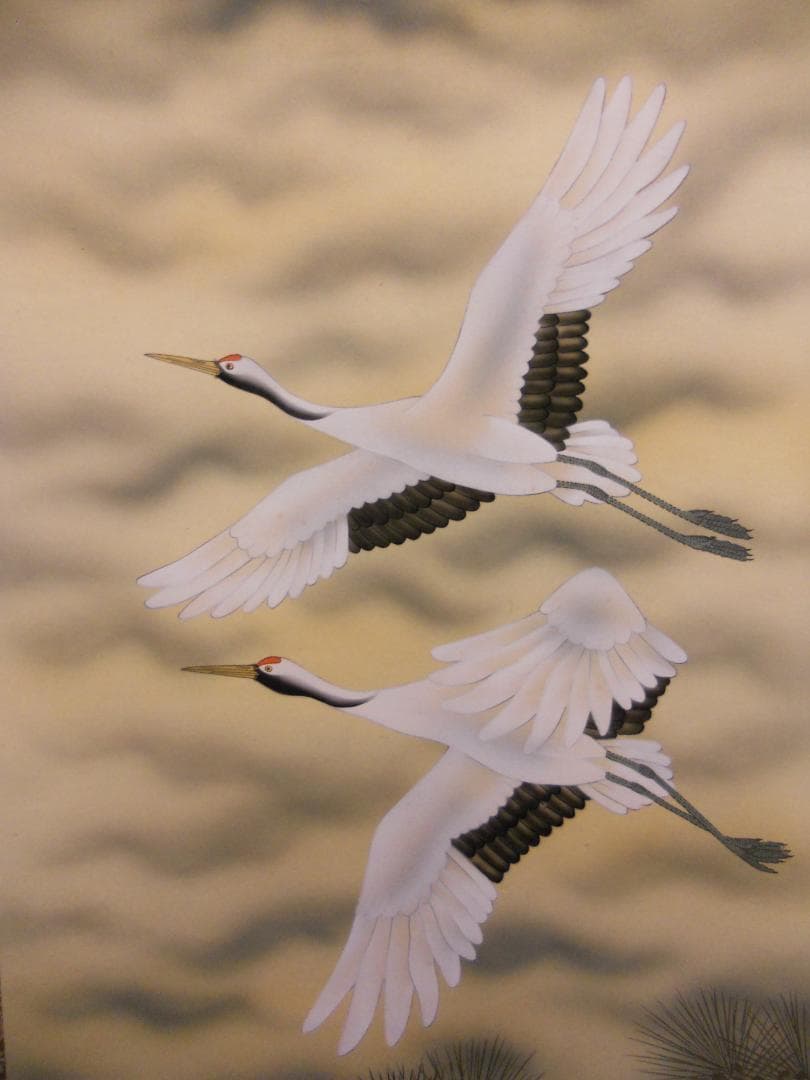 掛け軸 淸甫 靈峰飛翔 絹本 希少 軸装 茶道具 掛軸 美品 です。