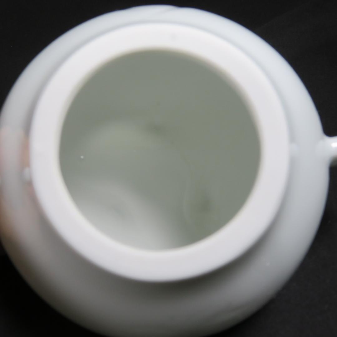 白磁 香炉 獅子 新品 双耳 草文様 三つ足 在銘