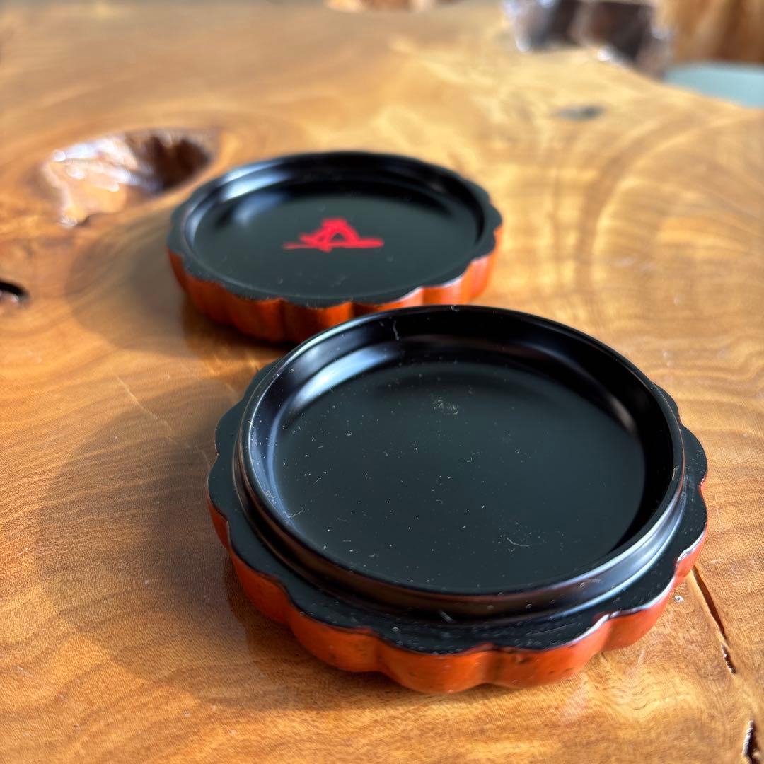 塗師 中村宗哲 根来菊彫香合 漆器 茶道具 共箱