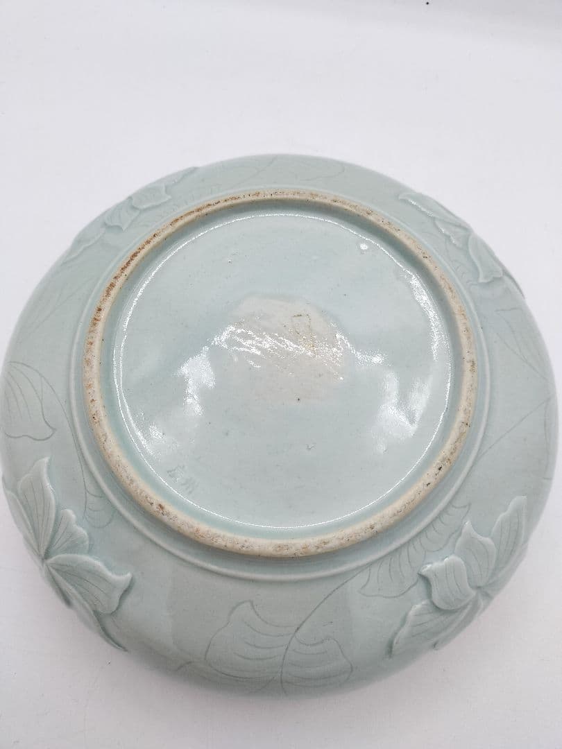 c526 喰篭 青白磁 韓国　廣州 趙小守 木箱 茶道具