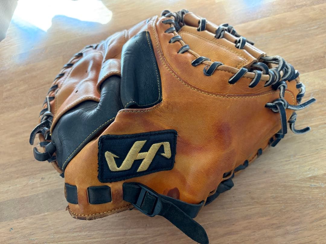 はたけやまハタケヤマ　キャッチャーミット　軟式グローブ 茶色/黒