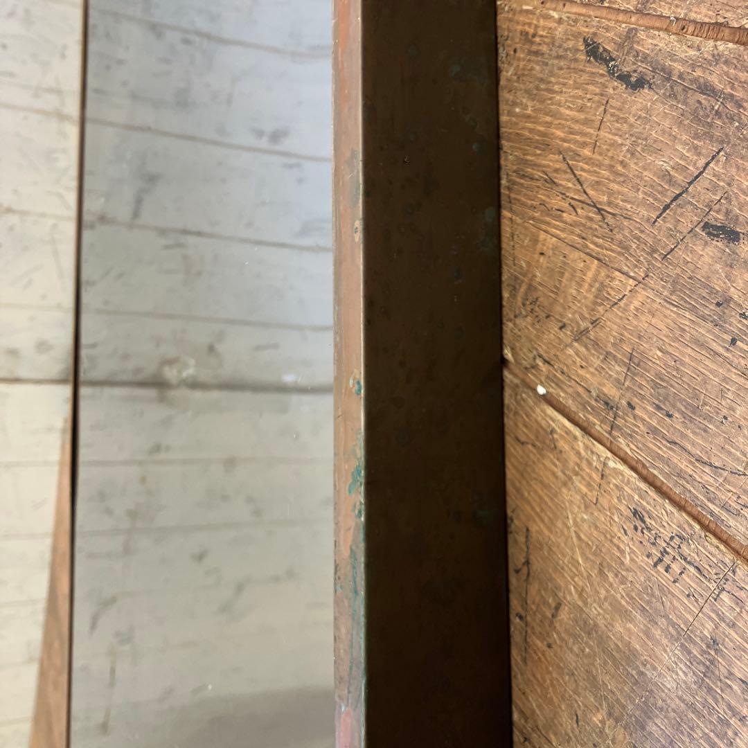 昭和レトロ 銅板台座 飾り台 古道具 高台プレート アンティーク飾り棚 長方形