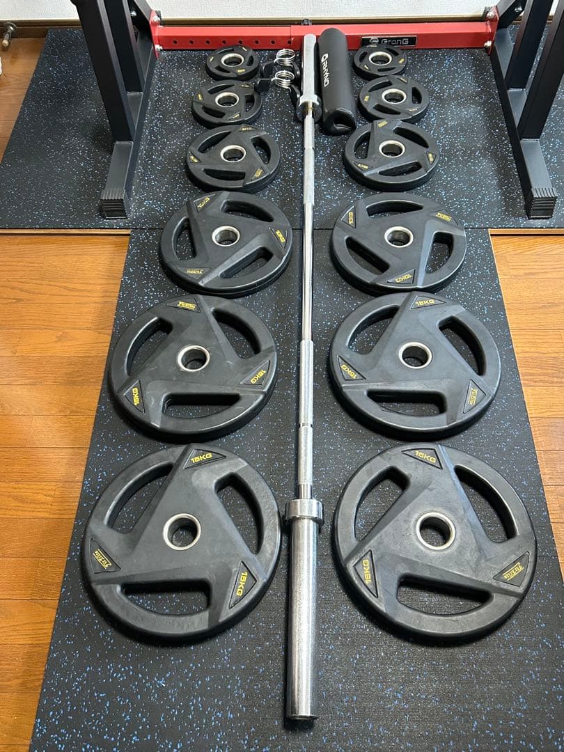 バーベルラックとプレートセット