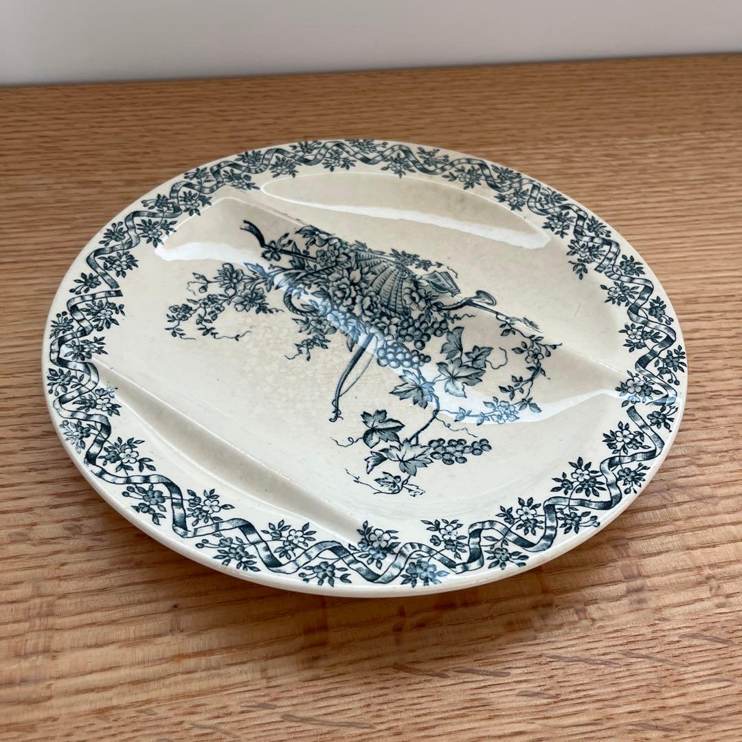 レア✨ フランスアンティーク ロンウィ セパレート プレート 楽器 花 葡萄