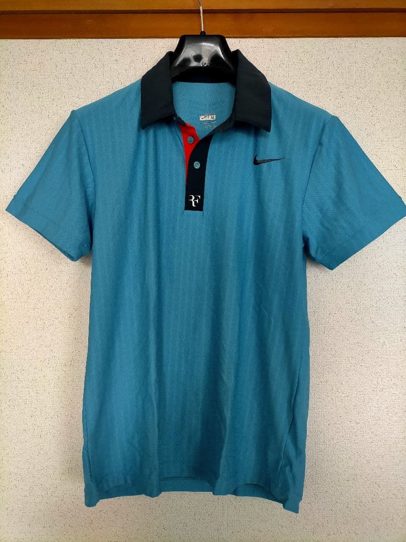 フェデラー　全仏優勝　Nike ポロシャツ M 青