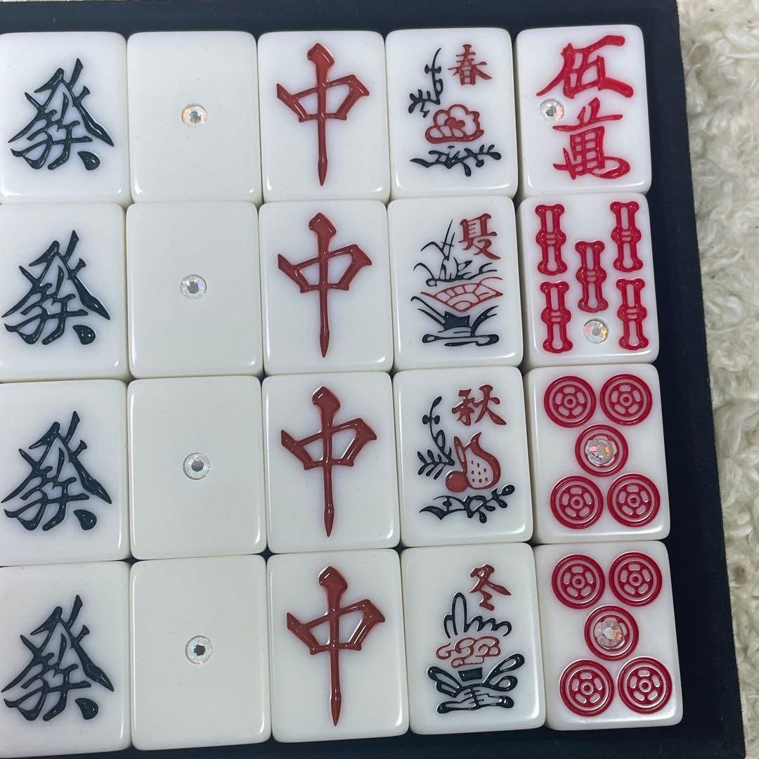 麻雀牌 般若 28mm牌 イエロー ダイヤ牌、カラー点棒　【廃盤】