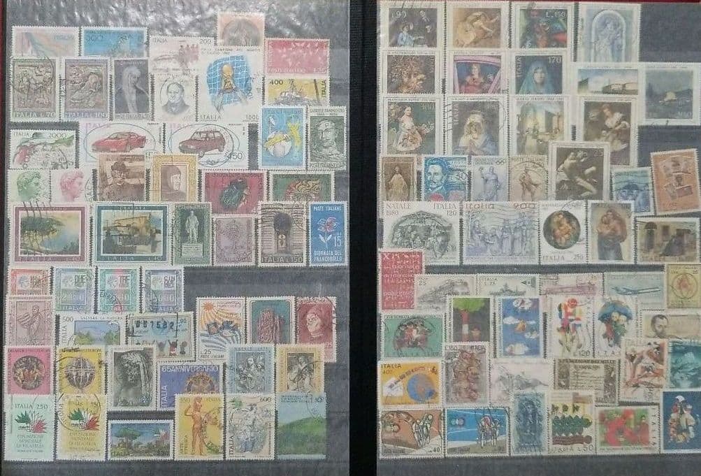 イタリア　２０-８０年代　使用済み切手　コレクション台紙付き