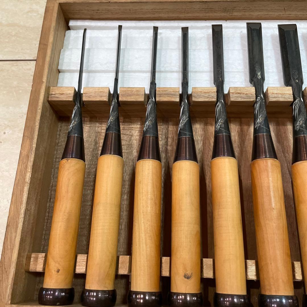 長弘 面取 追入鑿 竜彫刻入 15本組