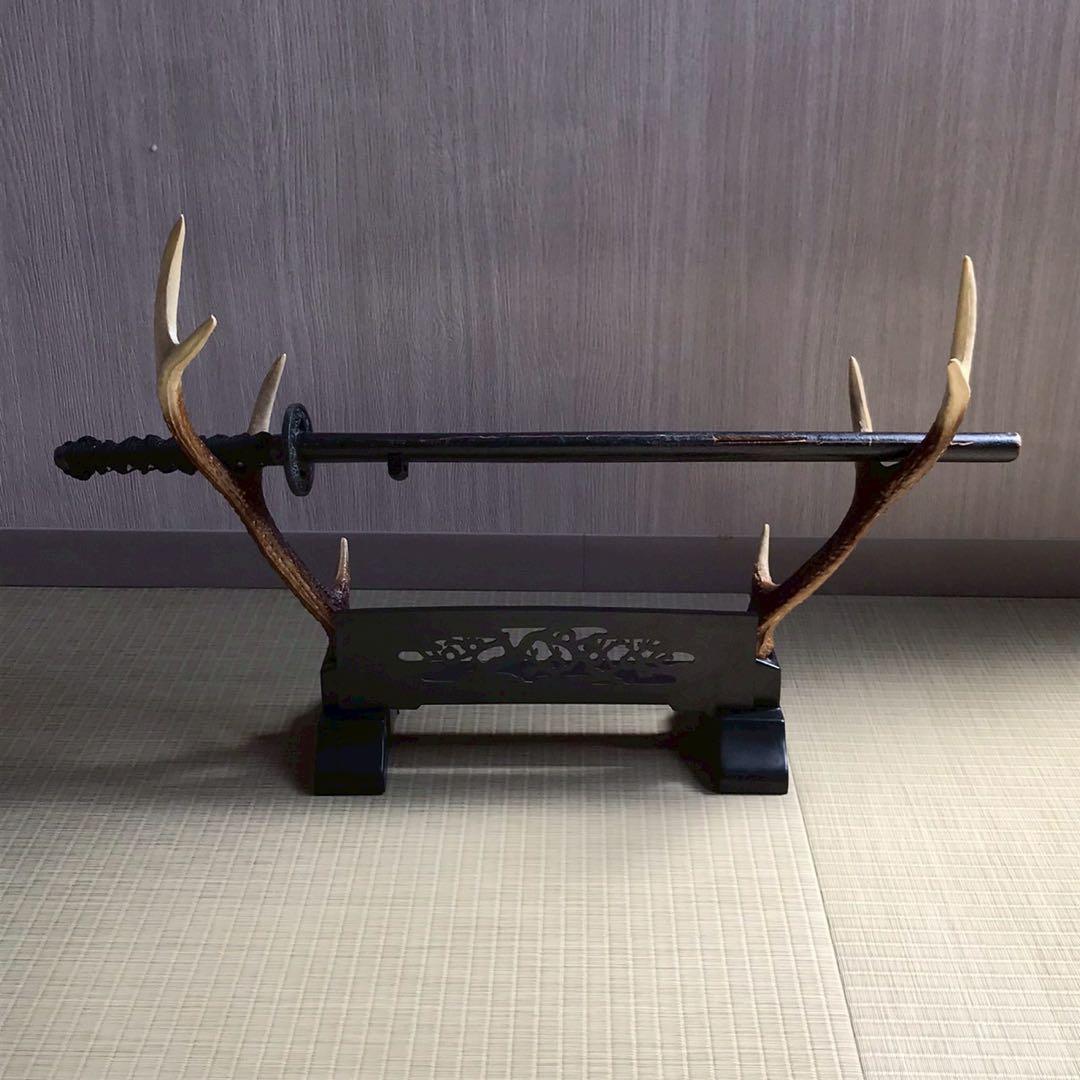 Js8 模造刀 波紋入り刀 刀掛けセット 昭和レトロ 日本刀