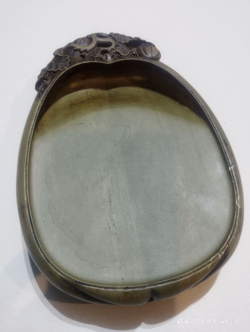 ふ中国美術　端渓硯　緑端渓　硯　書道具