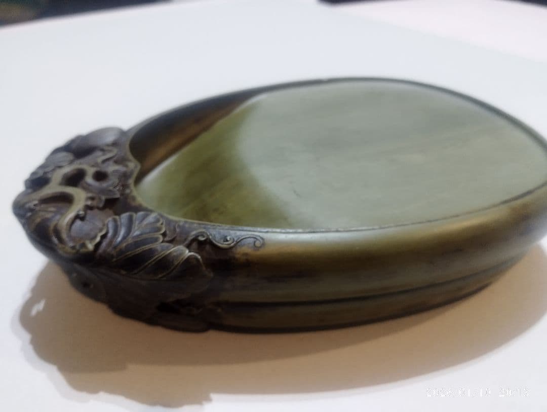 ふ中国美術　端渓硯　緑端渓　硯　書道具