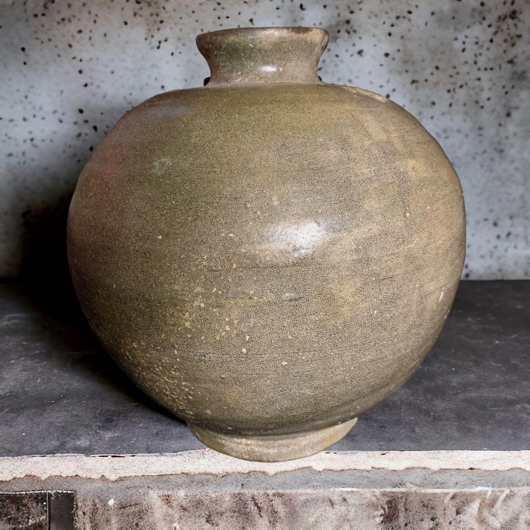 李朝　青磁器　壺　花瓶　朝鮮　韓国　骨董