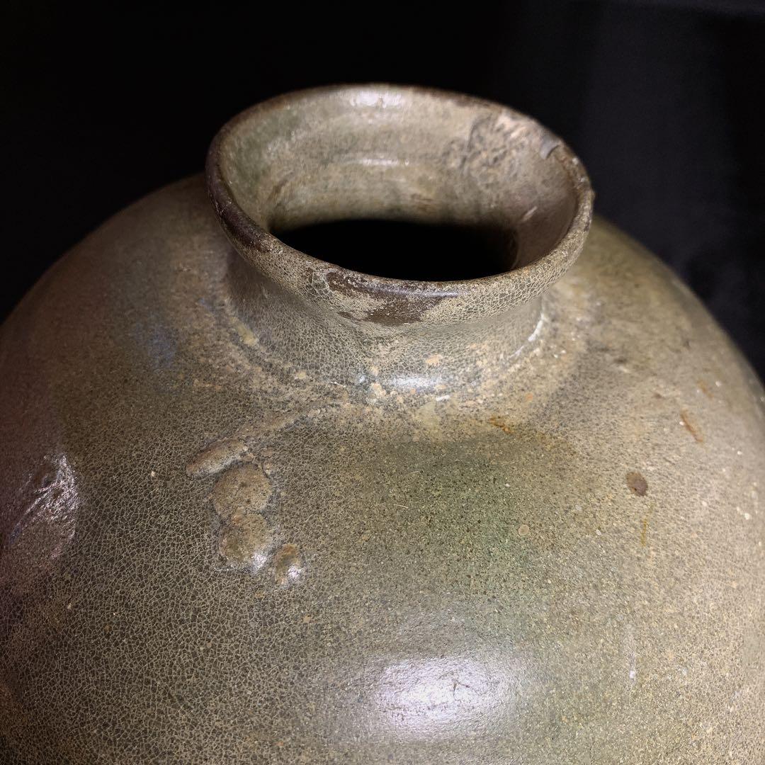 李朝　青磁器　壺　花瓶　朝鮮　韓国　骨董