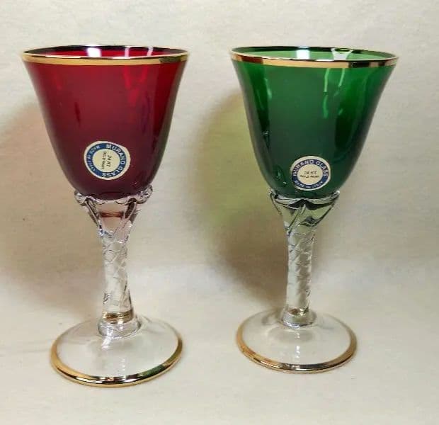 24KT純金ベネチアングラス　ワイングラス？2個セット