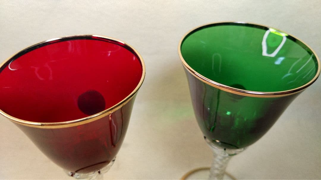 24KT純金ベネチアングラス　ワイングラス？2個セット