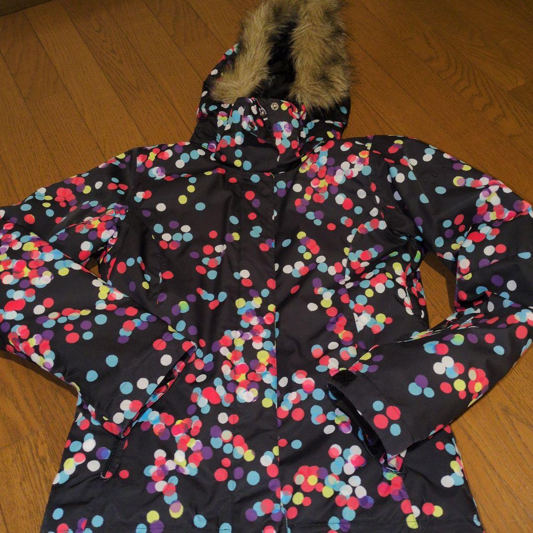 こ*ず様 ROXY　スノボウェア　上下セット　Ｍ　ドット　ブラック　ピンク