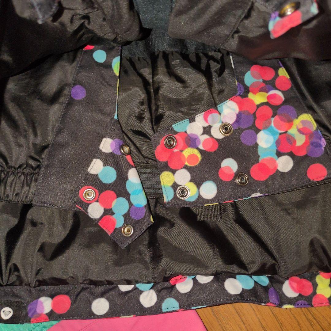 こ*ず様 ROXY　スノボウェア　上下セット　Ｍ　ドット　ブラック　ピンク