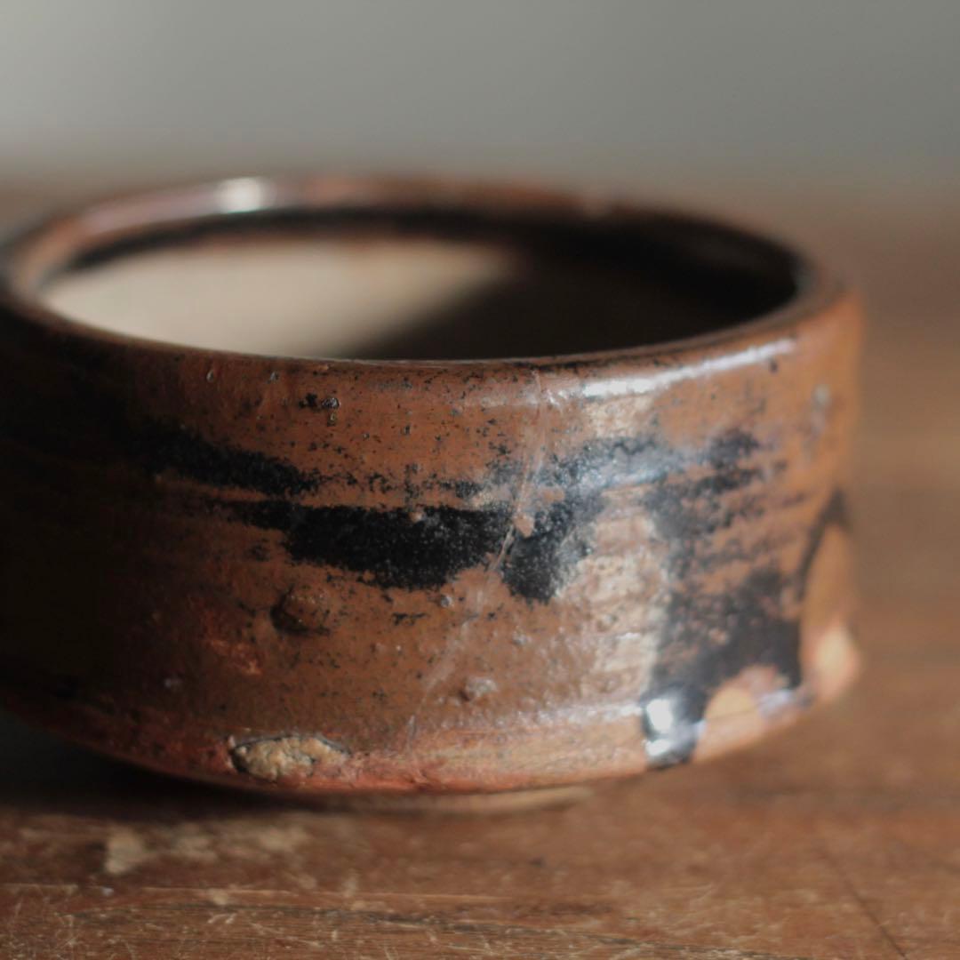 鉄釉 半筒 茶碗 野香炉 古美術 古道具 アンティーク