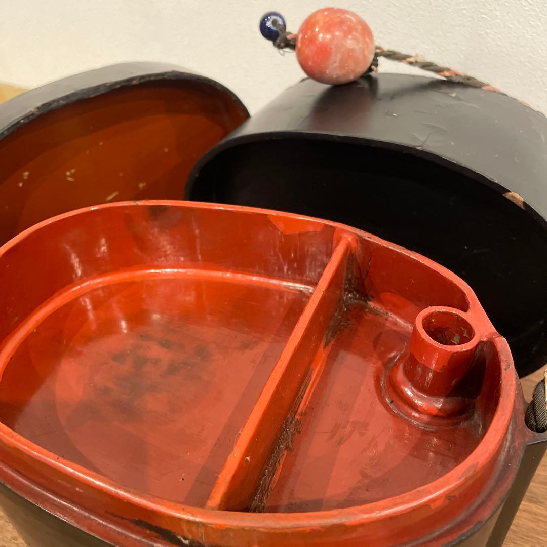 弁当箱　時代物　骨董　漆塗り　古美術　古道具