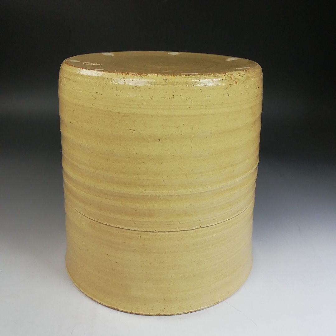 Ｗ３６　水指　『黄瀬戸　棒ノ先』『中村秋峰 造』　共箱　茶道具