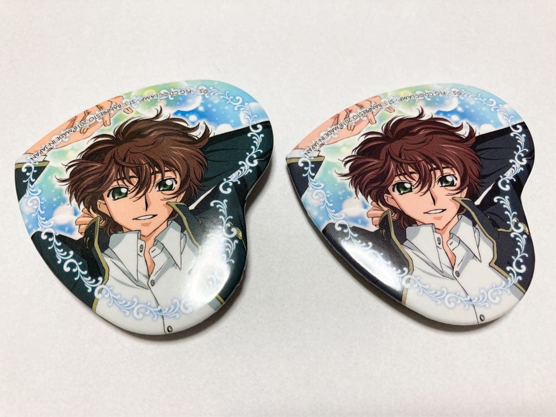 枢木スザク 缶バッジ2点+コースター1点 コードギアス