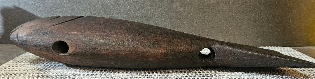 古民具　古道具　自在鉤　鯛 鯉横木　木彫 彫刻　オブジェ　インテリア　レトロ