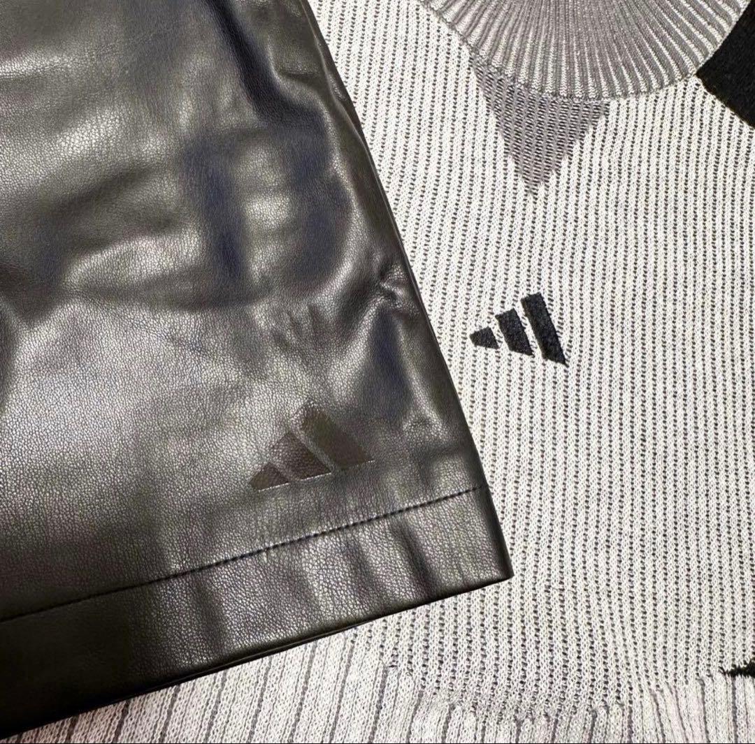 モックネック　ビックシルエット　長袖　ニット　レザースカート　セットアップ　春秋