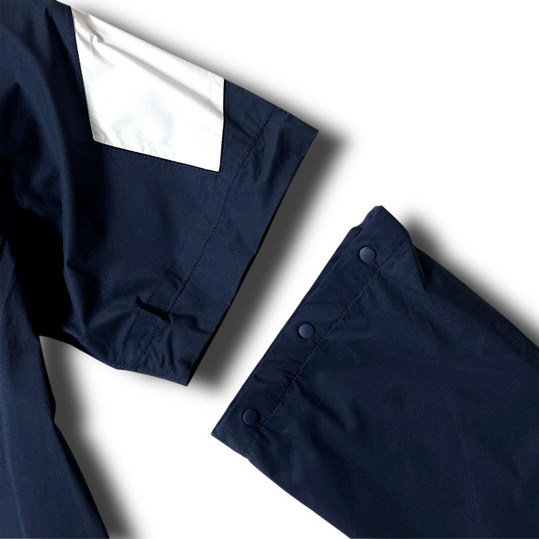 0 パーリーゲイツ AQUAX 防水透湿 レインジャケット ワンピース 紺