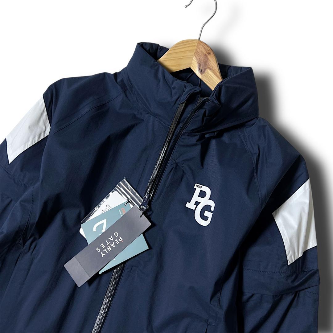 0 パーリーゲイツ AQUAX 防水透湿 レインジャケット ワンピース 紺