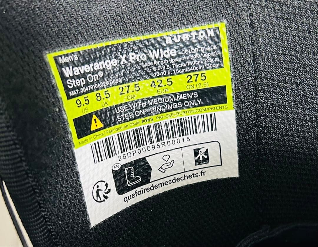 美品　Burton Waverange X Pro Wide 27.5cm