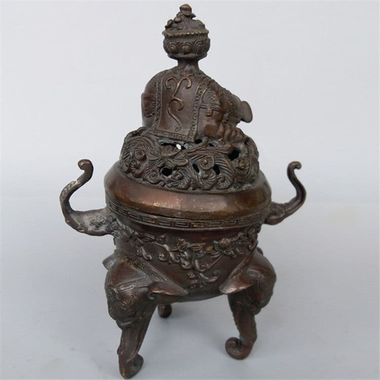 銅器 香炉 吉祥象薫香炉 仏堂香具茶台 置物 装飾品 工芸品