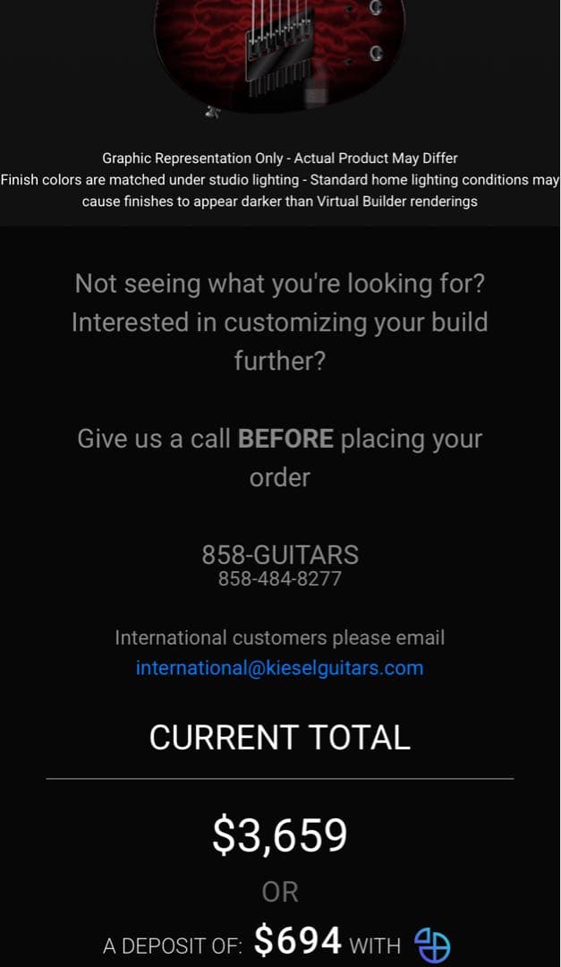 Kiesel CL7 Pink Burst キルテッドメイプル 7弦