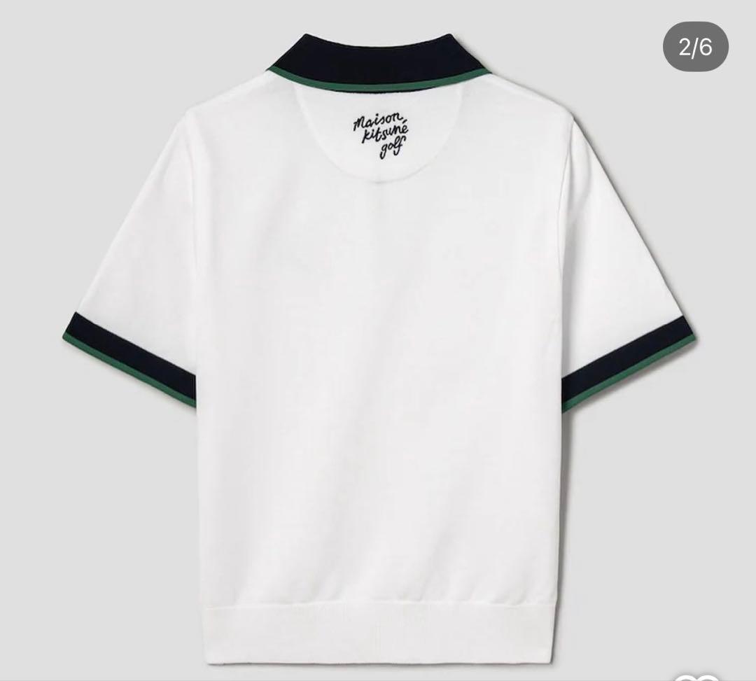 ホワイトポロシャツ maison kitsune golf