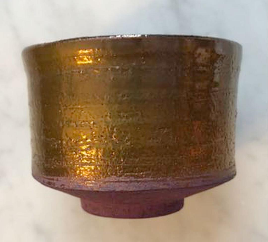 【人気・一点物】青木良太　銅瓷紅芋盃