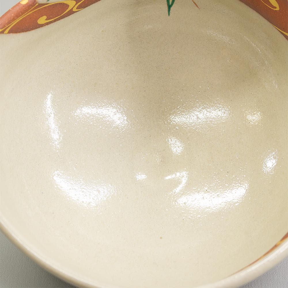 京焼 平安 中村秋峰 茶碗 光琳水露笹絵 美品 共箱 茶道具 抹茶碗 平茶碗