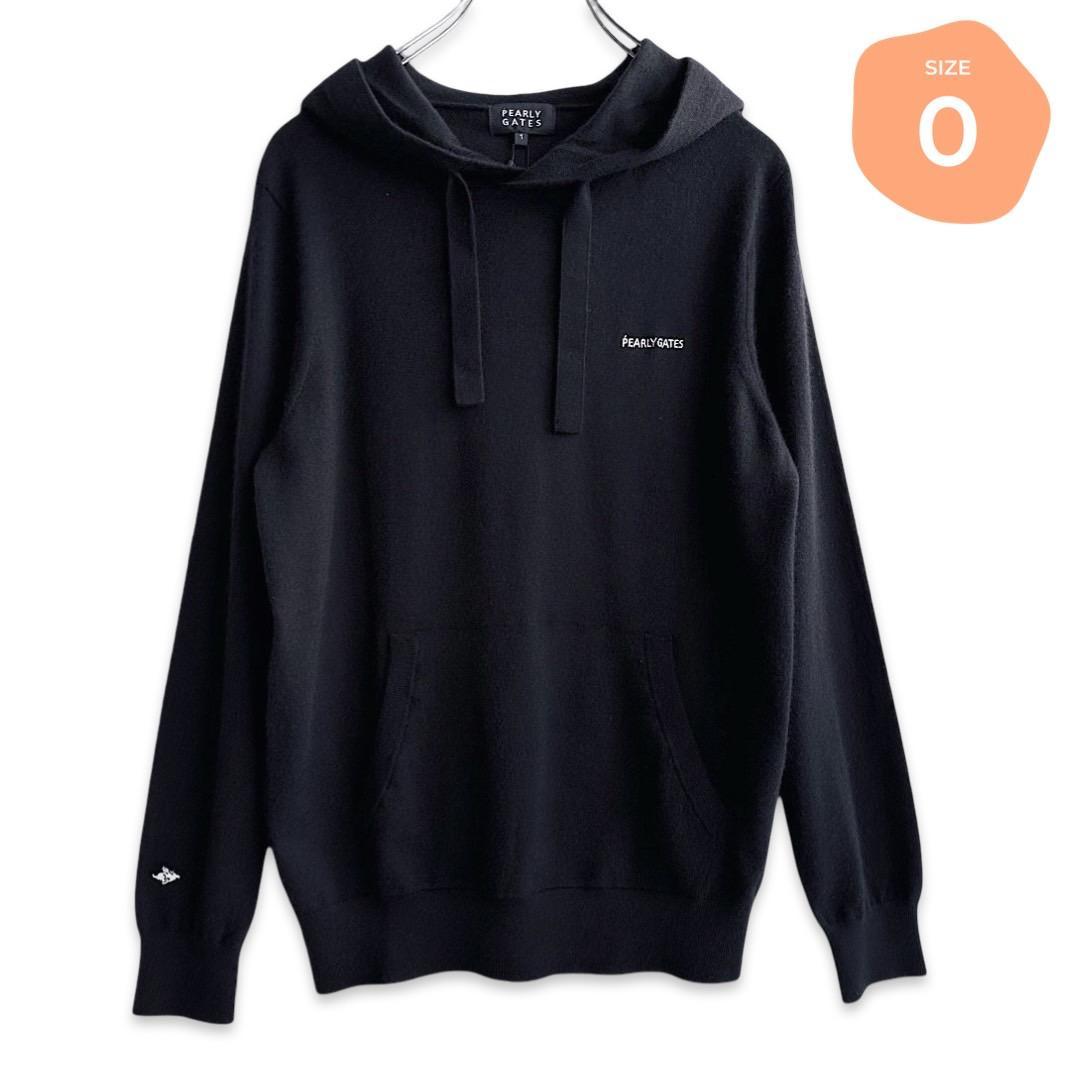 449 パーリーゲイツ 定価49,500円 カシミヤニットパーカー 紺 0 S