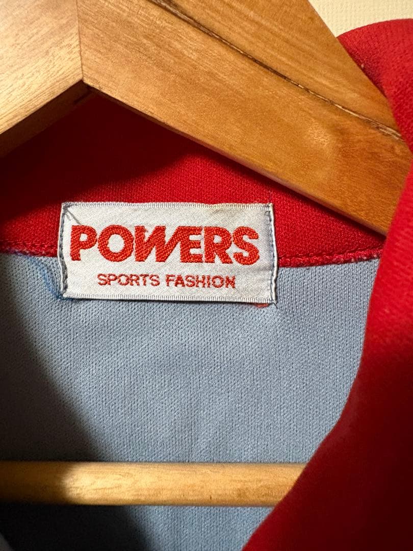 POWERS 80年代ジャージ上下セット 水色/赤 sサイズ