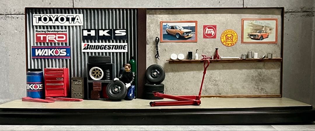 国産名車 1/24 スプリンター トレノ カスタム ガレージ ジオラマ 旧車