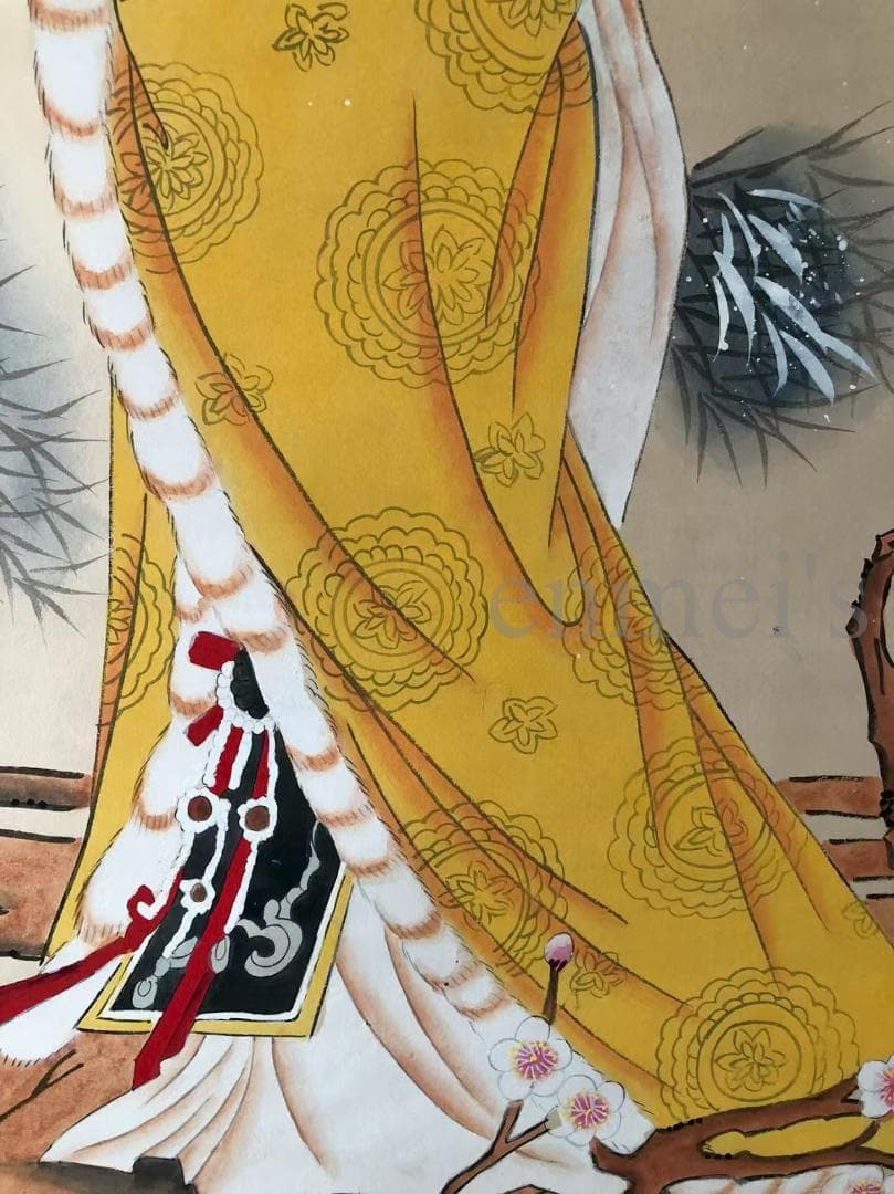 中国古美術・純手描き四尺仕女掛軸・国画・張大千印款・宣紙・茶道・賞物・肉筆・書画