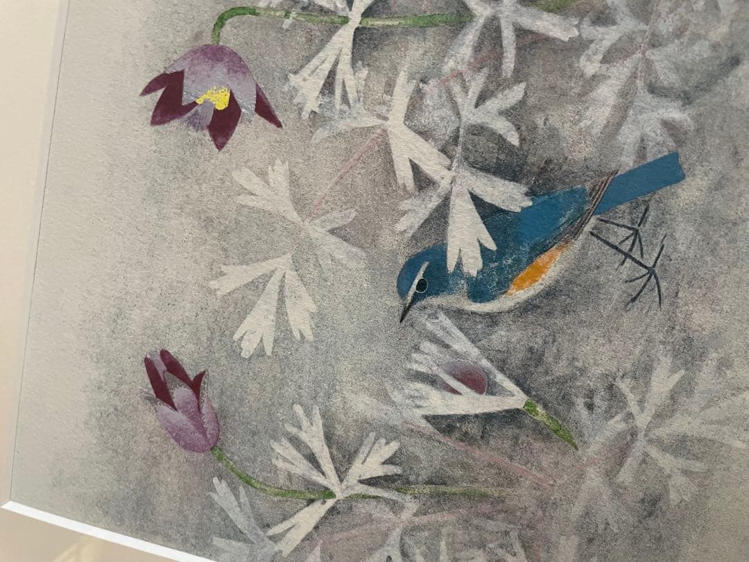 上村松篁　シルクスクリーン　翁草 版画　日本画