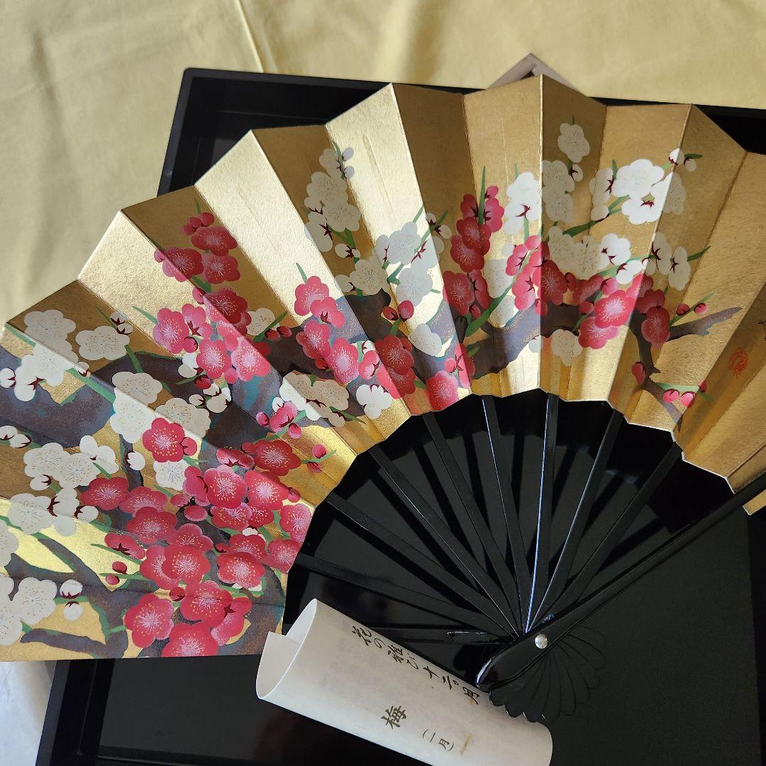 扇/季節の花12か月、工芸品、箱入り