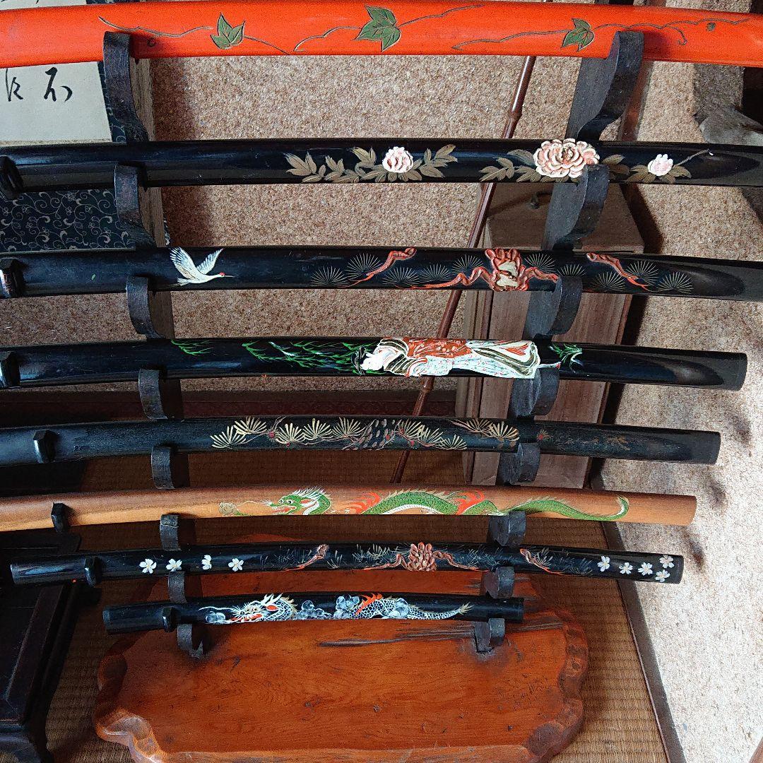 手彫り 手書き 刀のさや ８本セット