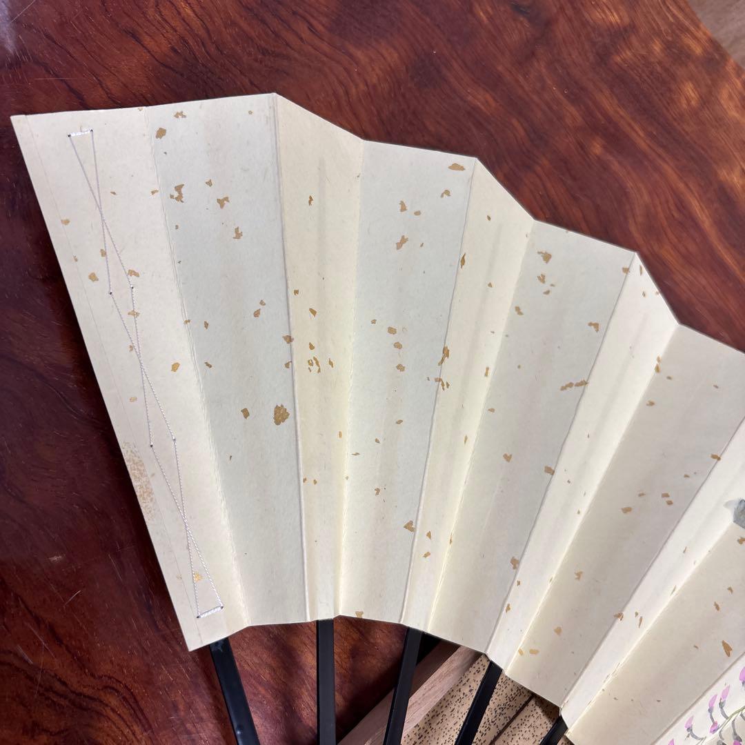 舞扇子 紫の花と緑の葉　　o0114o15